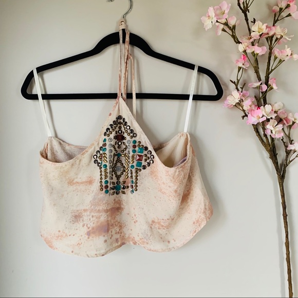 UO / ECOTE / CROPPED HALTER BOHO TANK TOP - Picture 2 of 4